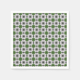 Serviette En Papier Motif de géométrie verte
