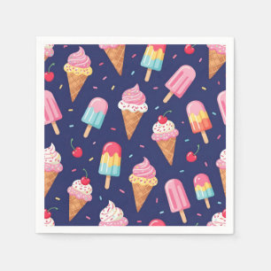 Serviette En Papier Motif de glace, popsicles et cerises