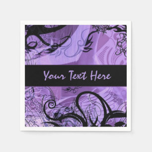 Serviette En Papier Motif de goth violet et noir serviettes personnali