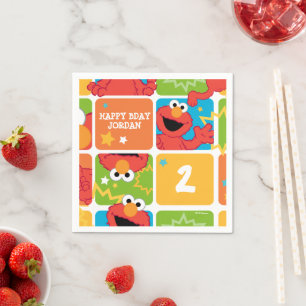 Serviette En Papier Motif de grille Elmo coloré
