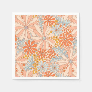 Serviette En Papier Motif de jardin à fleurs rétro