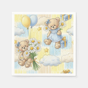 Serviette En Papier Motif de jardin de marguerites de nounours (2)