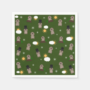 Serviette En Papier Motif de jour de Groundhog