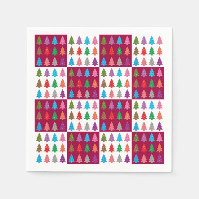Serviette En Papier Motif de la courtepointe de Noël (Devant)