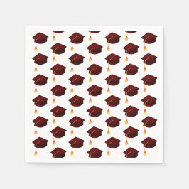 Serviette En Papier Motif de la limite de graduation simple Maroon