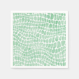 Serviette En Papier Motif de la peau de crocodile vert
