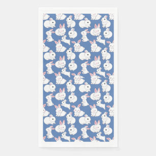 Serviette En Papier Motif de lapins blancs 01.bw LBlue BG