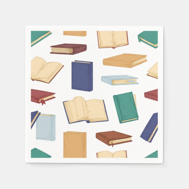 Serviette En Papier Motif de livre (Devant)