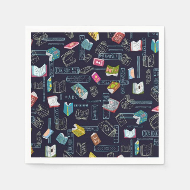 Serviette En Papier Motif de livre (Devant)