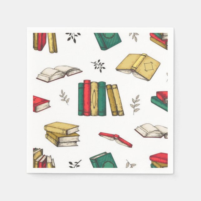 Serviette En Papier Motif de livre (Devant)