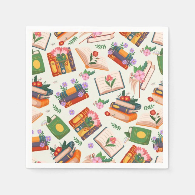 Serviette En Papier Motif de livre (Devant)