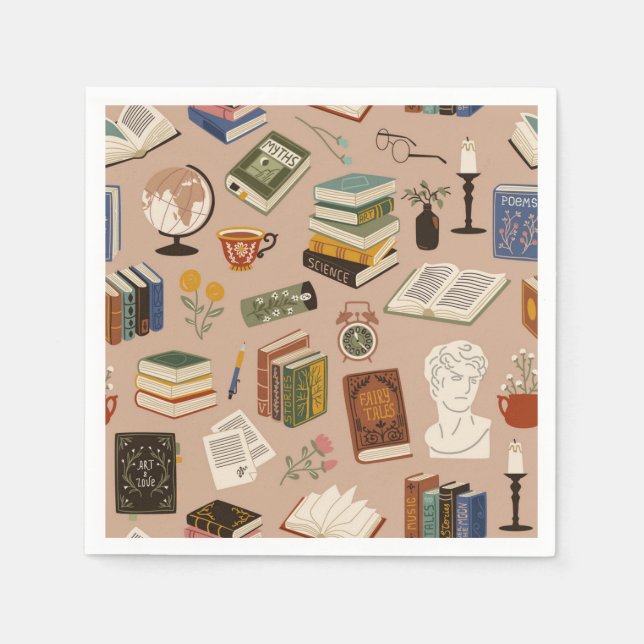 Serviette En Papier Motif de livre (Devant)