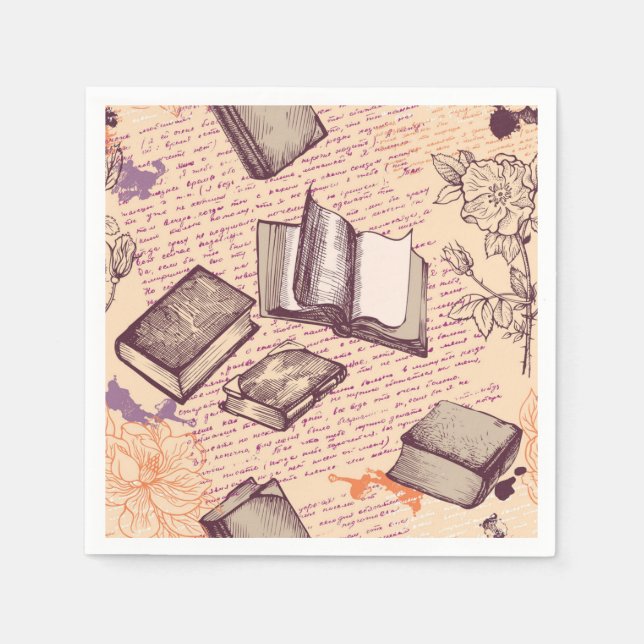 Serviette En Papier Motif de livre (Devant)