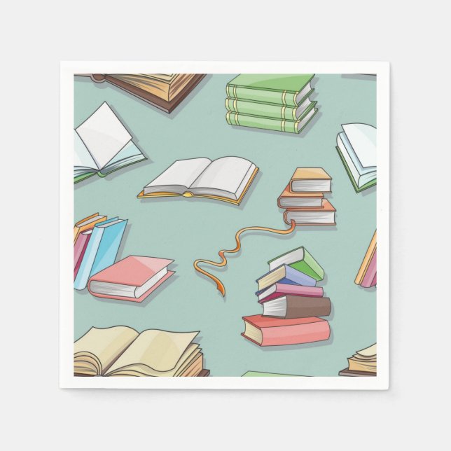 Serviette En Papier Motif de livre (Devant)
