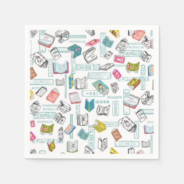 Serviette En Papier Motif de livre (Devant)