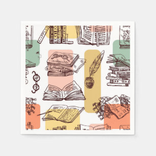 Serviette En Papier Motif de livre