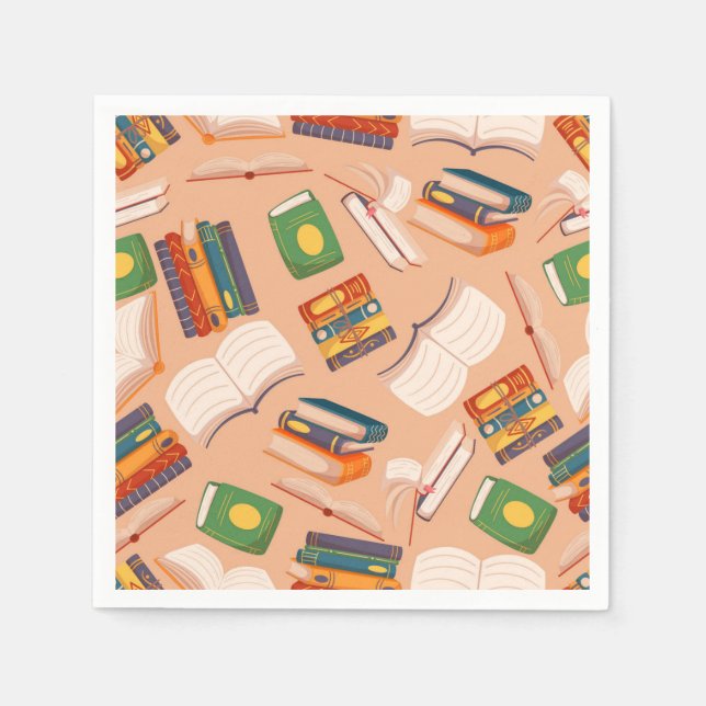 Serviette En Papier Motif de livre (Devant)