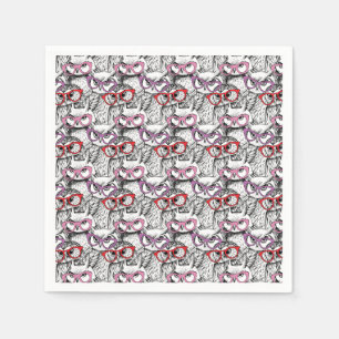 Serviette En Papier Motif de lunettes de hibou