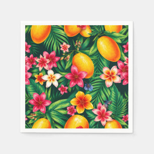 Serviette En Papier Motif de Mango Tropical et feuille de palme