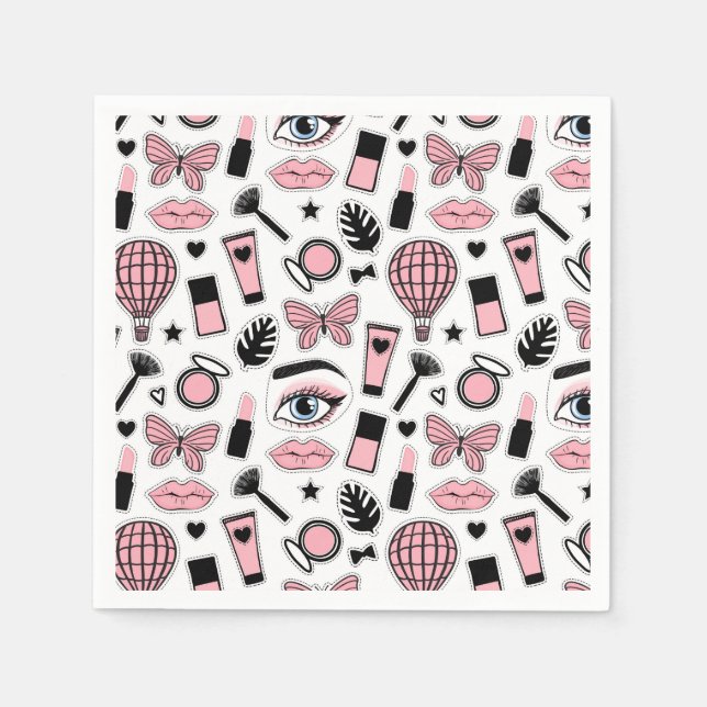 Serviette En Papier Motif de maquillage (Devant)