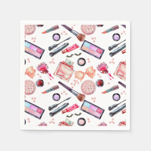 Serviette En Papier Motif de maquillage d'aquarelle