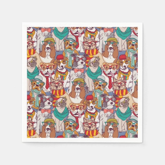 Serviette En Papier Motif de mode de marionnette mignonne (Devant)
