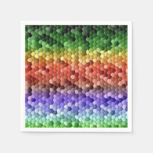 Serviette En Papier Motif de mosaïque arc-en-ciel