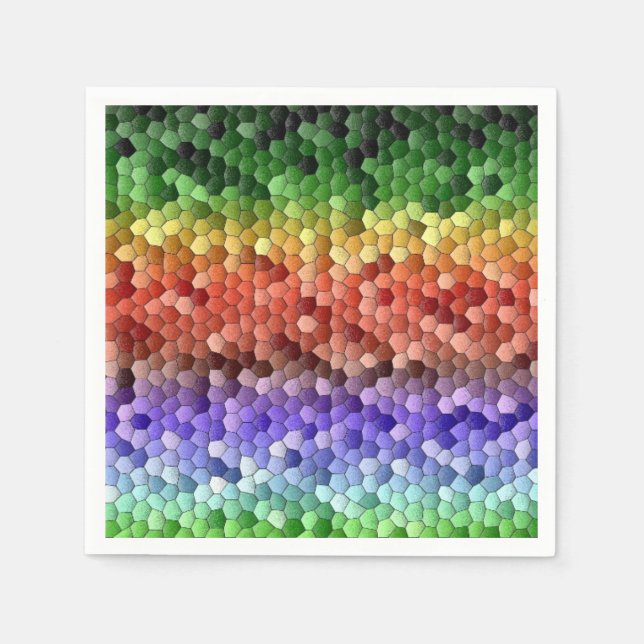 Serviette En Papier Motif de mosaïque arc-en-ciel (Devant)