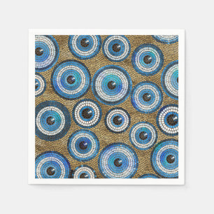 Serviette En Papier Motif de mosaïque de l'oeil maléfique