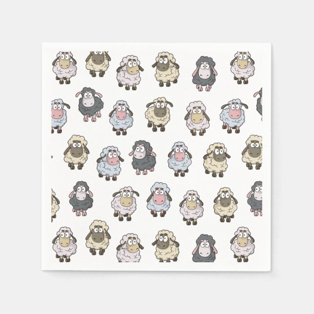 Serviette En Papier Motif de mouton (Devant)