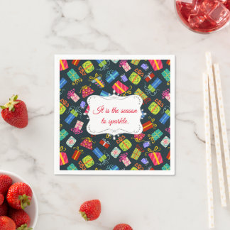 Serviette En Papier Motif de Noël Festif Personnalisé