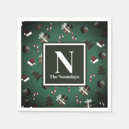 Serviette En Papier Motif de Noël Festive Green