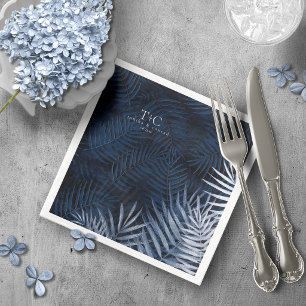Serviette En Papier Motif de palmier tropical de minuit ID1322