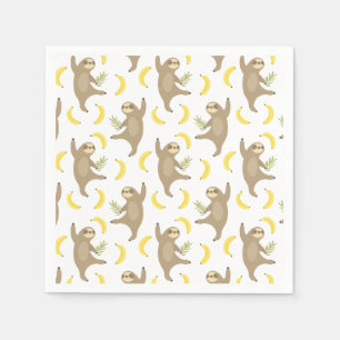 Serviette En Papier Motif de paresses et de bananes