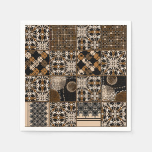 Serviette En Papier Motif de patchwork rustique