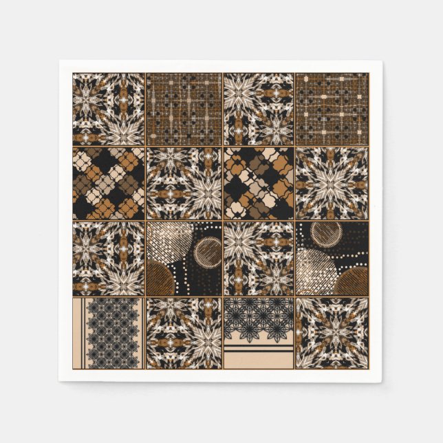 Serviette En Papier Motif de patchwork rustique (Devant)