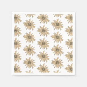 Serviette En Papier Motif de peinture Fleur Jaune marguerite