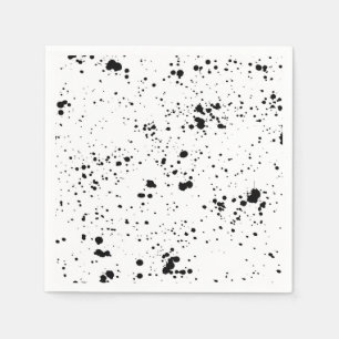 Serviette En Papier Motif de peinture noire