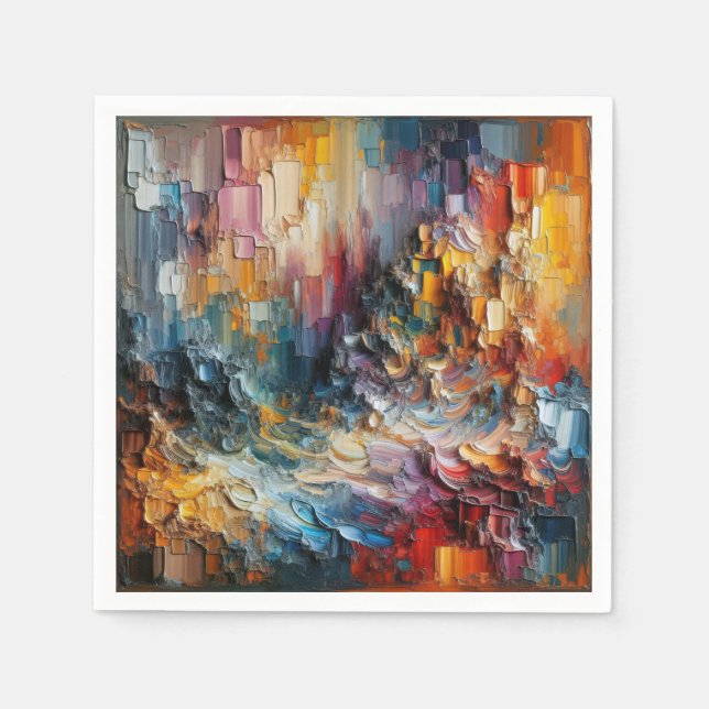 Serviette En Papier Motif de peinture texturé épais (Devant)