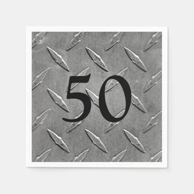 Serviette En Papier motif de plaque diamant métallique pour anniversai (Devant)