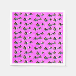Serviette En Papier Motif de porc en Guinée rose, serviettes de fête d