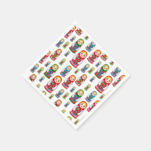 Serviette En Papier Motif de poupée d'emboîtement