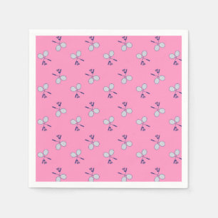 Serviette En Papier Motif de raquette de Badminton rose