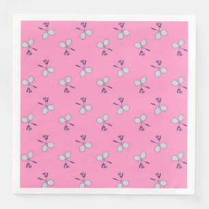 Serviette En Papier Motif de raquette de Badminton rose