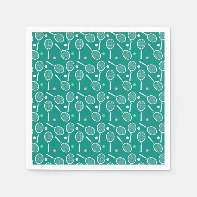 Serviette En Papier Motif de raquette de tennis (Devant)