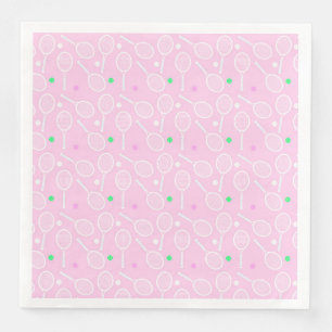 Serviette En Papier Motif de raquette de tennis Pastel Pink