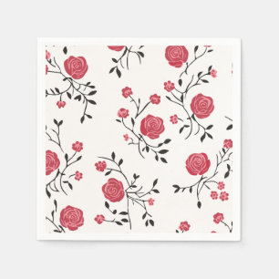Serviette En Papier Motif de rose rouge