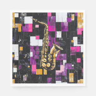 Serviette En Papier Motif de saxophone moderne