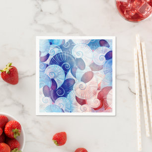 Serviette En Papier Motif de scène de coquillages
