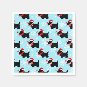 Serviette En Papier Motif de Scottie Dogs de Noël